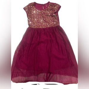 Girls George Holiday Sequined Dress Size L k- 10/12.
